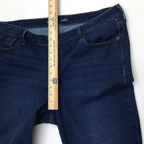 Old Navy Mid Rise Kicker Boot Cut Jeans Dark Wash Stretch size 18L length 34" - Picture 5 of 8